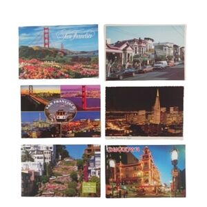 San Francisco Vintage Postcards Set, California Collage Collection 6 Cards